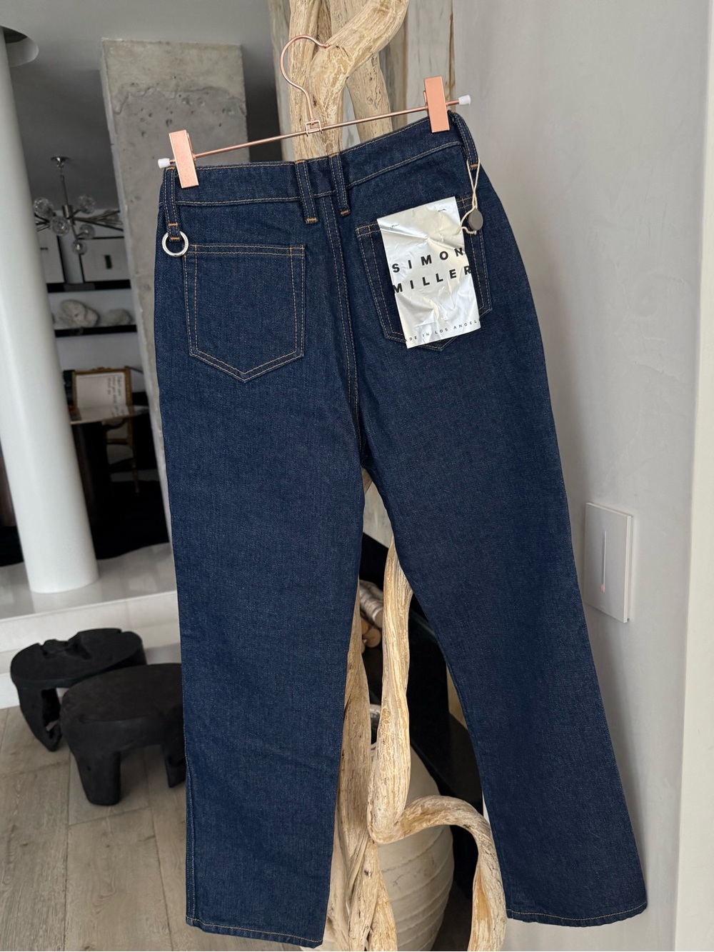Simon Miller Blue Denim Jeans with Contrast Stitching